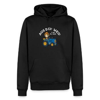 Traktor Junge Kinder Name Vorlage - Männer Premium Bio Hoodie - Schwarz - Vorne - Nico (187cm)