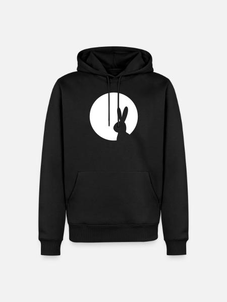 Moony Hase im Mond Kaninchen Häschen - Männer Premium Bio Hoodie - Schwarz