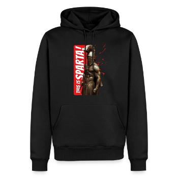Sparte II - Sweat à capuche Premium bio Homme - noir - Devant - Nico (187cm)