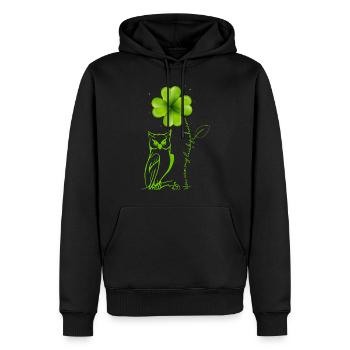 You Are My Lucky Charm Eule Kleeblatt - Männer Premium Bio Hoodie - Schwarz - Vorne - Nico (187cm)
