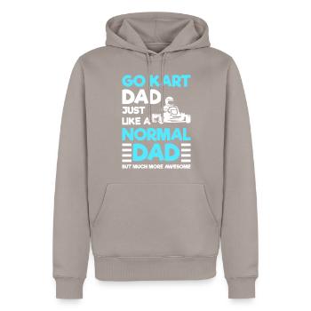 Course de karting - Sweat à capuche Premium bio Homme - taupe - Devant - Nico (187cm)