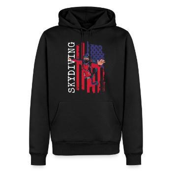Parapente Parapente Deltaplane Jump - Sweat à capuche Premium bio Homme - noir - Devant - Nico (187cm)