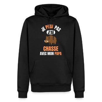 I can't I hunt with my dad - hunt - Men’s Premium Organic Hoodie - black - Front - Nico (187cm)