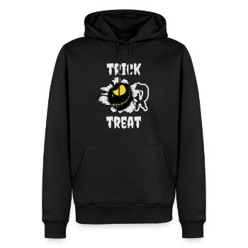 Süßes oder Saures | Lustiges Halloween Kürbisauge - Männer Premium Bio Hoodie - Schwarz - Vorne - Nico (187cm)