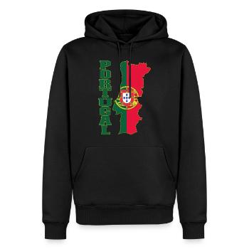Portugal Flagge Landkarte - Männer Premium Bio Hoodie - Schwarz - Vorne - Nico (187cm)