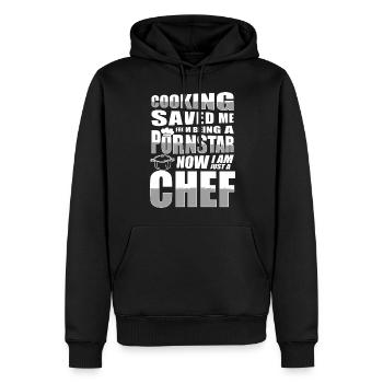 Cuisine Gourmande Amateur Chef Gastronomie - Sweat à capuche Premium bio Homme - noir - Devant - Nico (187cm)
