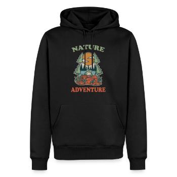 Nature Aventure Montagnes Camping Nature Lover Chemise - Sweat à capuche Premium bio Homme - noir - Devant - Nico (187cm)