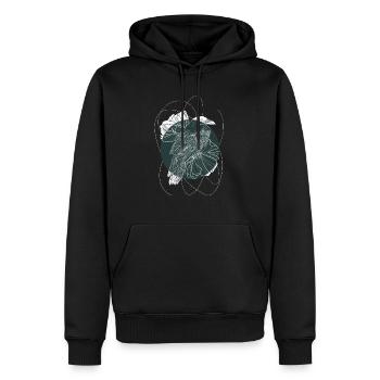 Le corbeau - Sweat à capuche Premium bio Homme - noir - Devant - Nico (187cm)