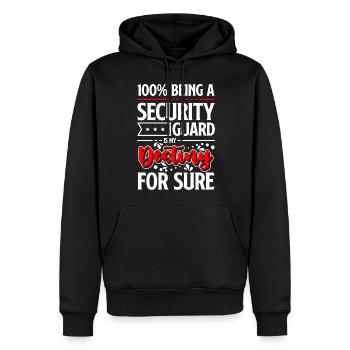 Profession d’agent de sécurité travail de service de sécurité - Sweat à capuche Premium bio Homme - noir - Devant - Nico (187cm)