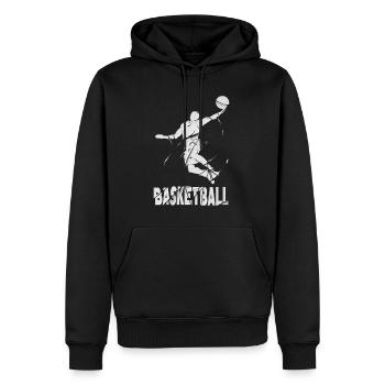 Basketteur Basketteur Dunking Broken Splash - Sweat à capuche Premium bio Homme - noir - Devant - Nico (187cm)