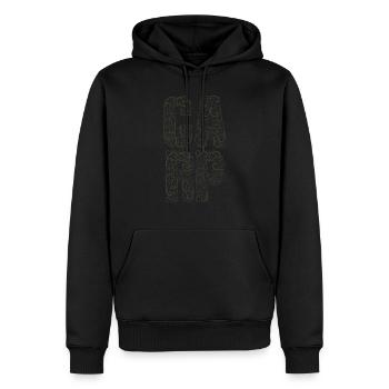 Karpfen Carp Haken Hook Karpfenangeln Oliv - Männer Premium Bio Hoodie - Schwarz - Vorne - Nico (187cm)