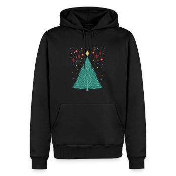 Arbre de Noël T Vintage Arbre de Noël - Sweat à capuche Premium bio Homme - noir - Devant - Nico (187cm)