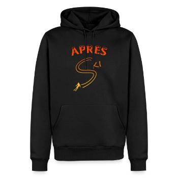 Apres Ski - Männer Premium Bio Hoodie - Schwarz - Vorne - Nico (187cm)