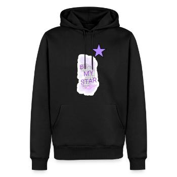 J’aime les vêtements / Sois ma star - Sweat à capuche Premium bio Homme - noir - Devant - Nico (187cm)