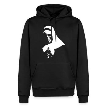 Embrassez les ombres avec la nonne satanique, occulte et - Sweat à capuche Premium bio Homme - noir - Devant - Nico (187cm)