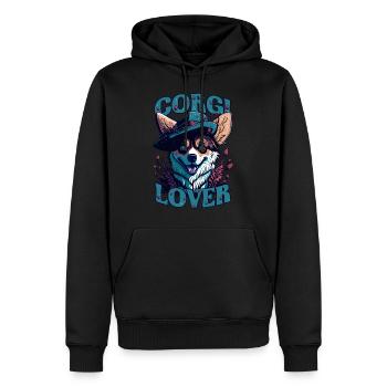 CORGI LOVER - Männer Premium Bio Hoodie - Schwarz - Vorne - Nico (187cm)