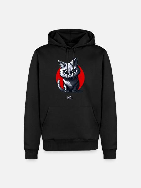 Dein Nein Statement im Katzendesign - Männer Premium Bio Hoodie - Schwarz