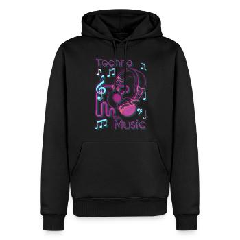 House Techno Musik Musik Abfeiern - Männer Premium Bio Hoodie - Schwarz - Vorne - Nico (187cm)