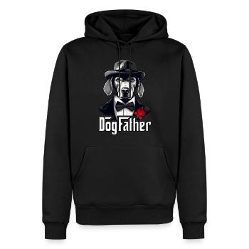 Père chien, mafia, labrador, père chien - Sweat à capuche Premium bio Homme - noir - Devant - Nico (187cm)