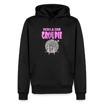 SCHLAGERGROUPIE rosa - Männer Premium Bio Hoodie - Schwarz - Vorne - Nico (187cm)