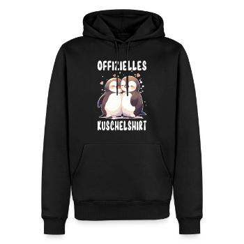 Offizielles Kuschelshirt Pinguine Liebe Herz Süß - Männer Premium Bio Hoodie - Schwarz - Vorne - Nico (187cm)