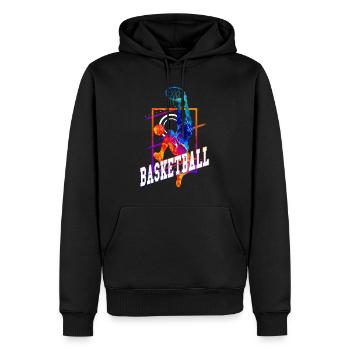 Basketball Basketballspieler Spieler Vintage Bunt - Männer Premium Bio Hoodie - Schwarz - Vorne - Nico (187cm)
