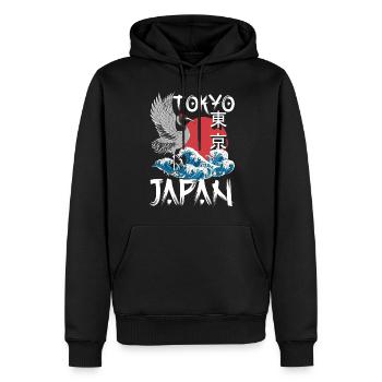 Tokyo Culture City Asiatique - Sweat à capuche Premium bio Homme - noir - Devant - Nico (187cm)
