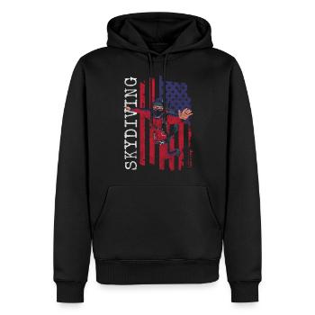 Skydiving Jumping Sport Base Jumping - Men’s Premium Organic Hoodie - black - Front - Nico (187cm)