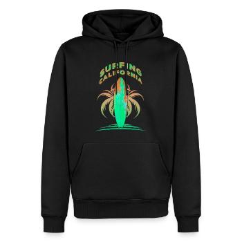 Surfing California 2 - Men’s Premium Organic Hoodie - black - Front - Nico (187cm)