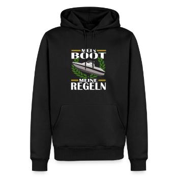 MEIN BOOT MEINE REGELN - Männer Premium Bio Hoodie - Schwarz - Vorne - Nico (187cm)