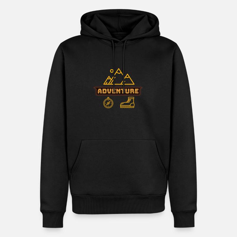Abenteuer - Männer Premium Bio Hoodie - Schwarz