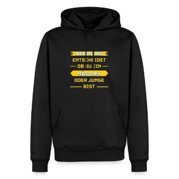 Bierpong - Männer Premium Bio Hoodie - Schwarz - Vorne - Nico (187cm)