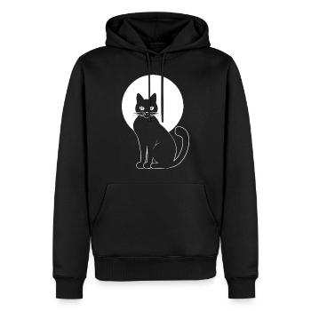 Lustige Katzensilhouette Freche Spaßkatzen - Männer Premium Bio Hoodie - Schwarz - Vorne - Nico (187cm)