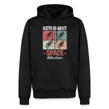 Astronaut Raumschiff Stern Kosmos - Männer Premium Bio Hoodie - Schwarz - Vorne - Nico (187cm)