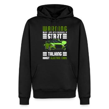 Elektromobilität Leise Elektro Klima - Männer Premium Bio Hoodie - Schwarz - Vorne - Nico (187cm)