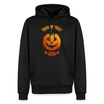 Trick or treat crew CITROUILLE - Sweat à capuche Premium bio Homme - noir - Devant - Nico (187cm)