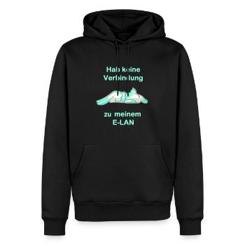 I don't have a connection to my e-LAN - Men’s Premium Organic Hoodie - black - Front - Nico (187cm)