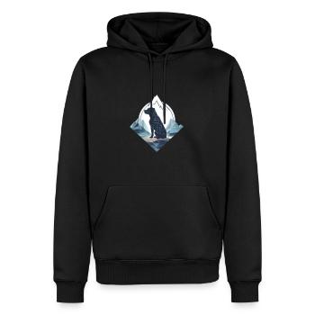 Natur und Hund grafik - Männer Premium Bio Hoodie - Schwarz - Vorne - Nico (187cm)