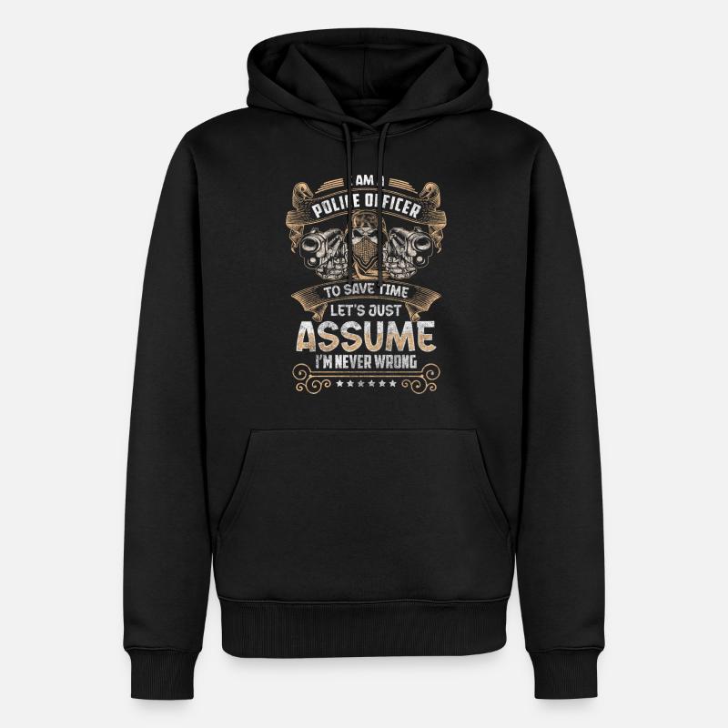 Polizei Recht Uniform Handschellen - Männer Premium Bio Hoodie - Schwarz