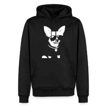 Chihuahua drôle portant des lunettes de soleil Chihuahuas - Sweat à capuche Premium bio Homme - noir - Devant - Nico (187cm)