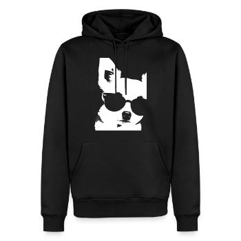 Drôle Chihuahua portant des lunettes de soleil Chihuahuas - Sweat à capuche Premium bio Homme - noir - Devant - Nico (187cm)