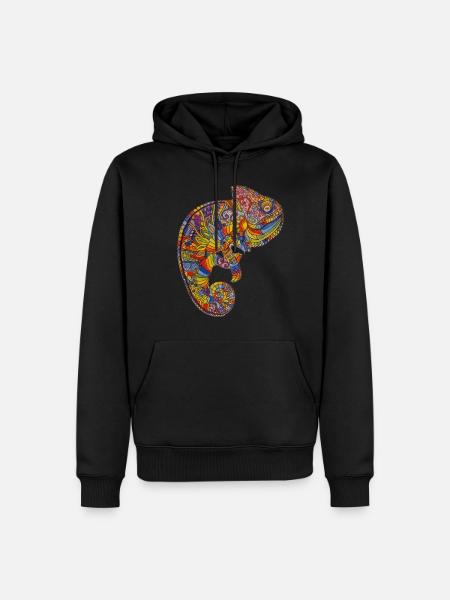 Colourful Chameleon - Männer Premium Bio Hoodie - Schwarz