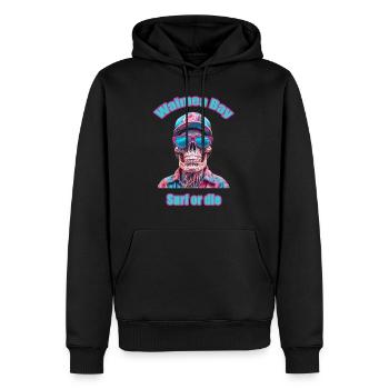 Surf Waimea Bay - Tolles Surf T-Shirt !!! - Männer Premium Bio Hoodie - Schwarz - Vorne - Nico (187cm)