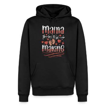 Bébé Maman Progéniture Ventre - Sweat à capuche Premium bio Homme - noir - Devant - Nico (187cm)