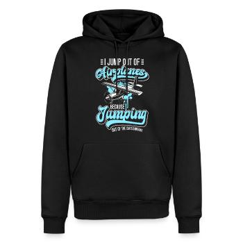 Fallschirmspringer Adrenalin Fliegen Base Jump - Männer Premium Bio Hoodie - Schwarz - Vorne - Nico (187cm)