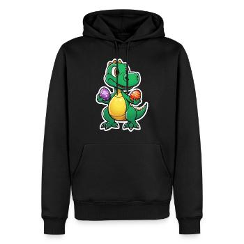 Dinosaur Easter Eggs Easter - Men’s Premium Organic Hoodie - black - Front - Nico (187cm)