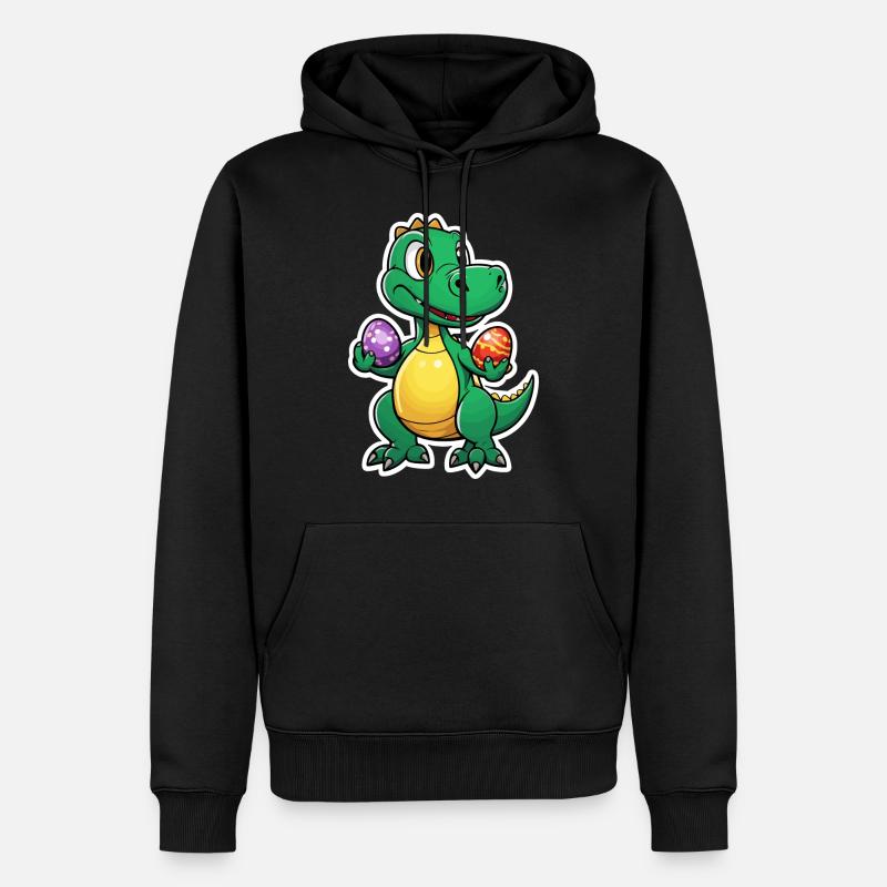 Dinosaurier Ostereier Ostern - Männer Premium Bio Hoodie - Schwarz