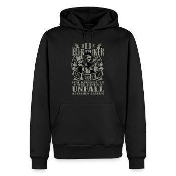 ICH KÖNNTE ES WIE EIN UNFALL AUSSEHEN LASSEN - Männer Premium Bio Hoodie - Schwarz - Vorne - Nico (187cm)