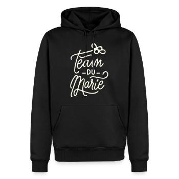Team des Bräutigams - Männer Premium Bio Hoodie - Schwarz - Vorne - Nico (187cm)