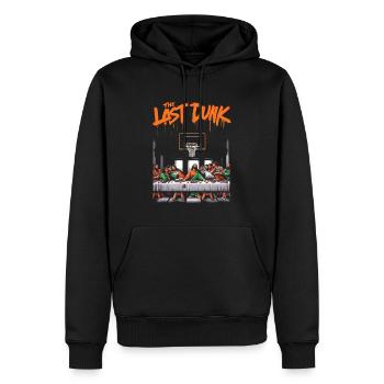 The last dunk - Männer Premium Bio Hoodie - Schwarz - Vorne - Nico (187cm)